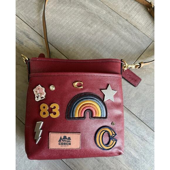 Coach Kitt Crossbody bag grained leather, CC526, Cherry - Picture 1 of 15